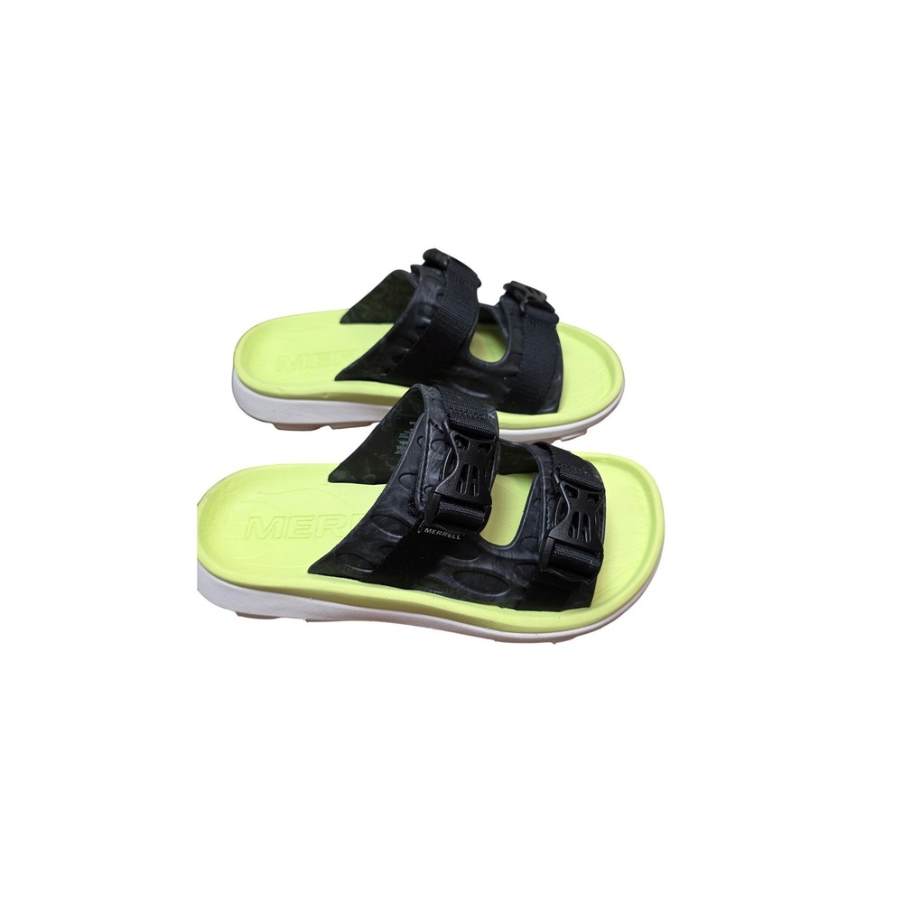 Merrell Hydro Slide Sandals Womens 7 Lime‎ Green Black Buckle Hiking Beach